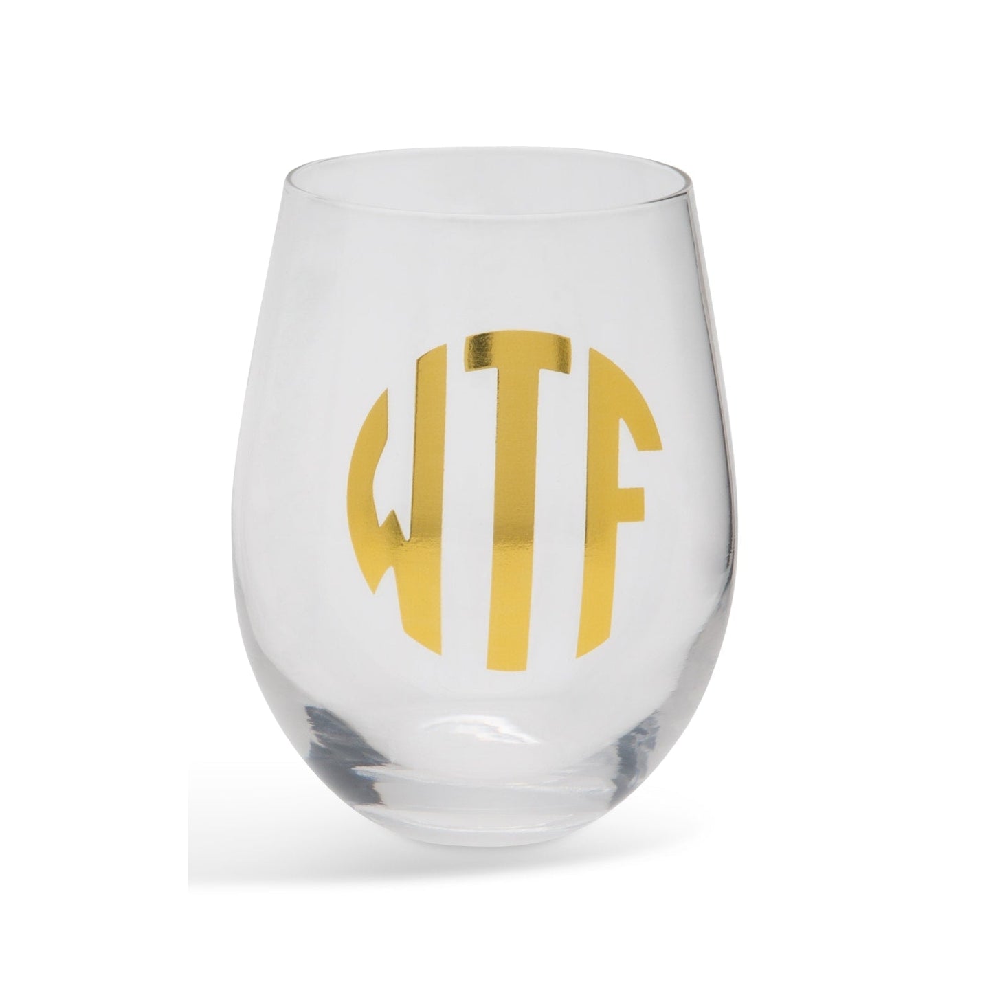 BigMouth Inc "What the....." Monogrammed Wine Glasses