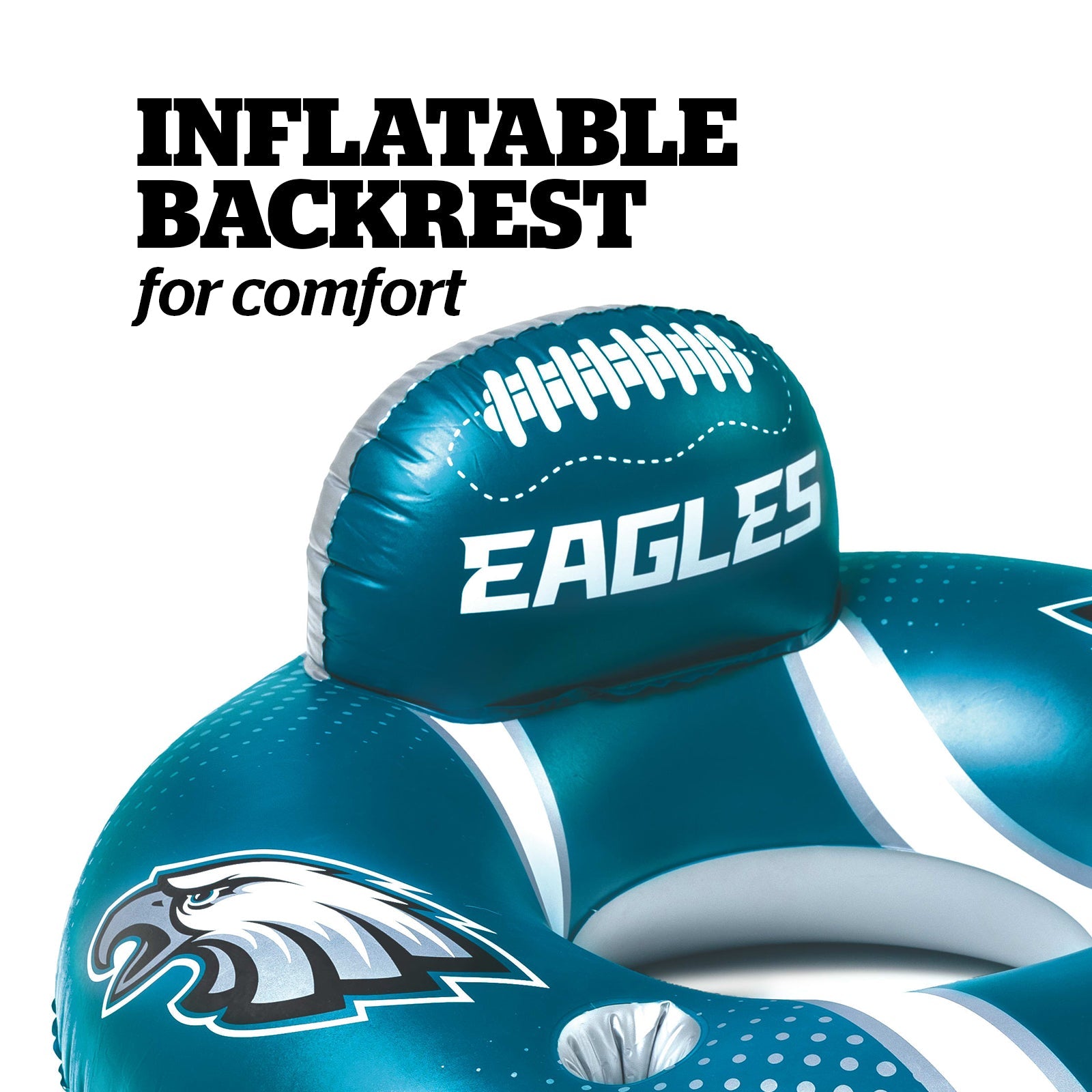 BigMouth Inc Philadelphia Eagles 42 in Pool Float with cupholder and backrest