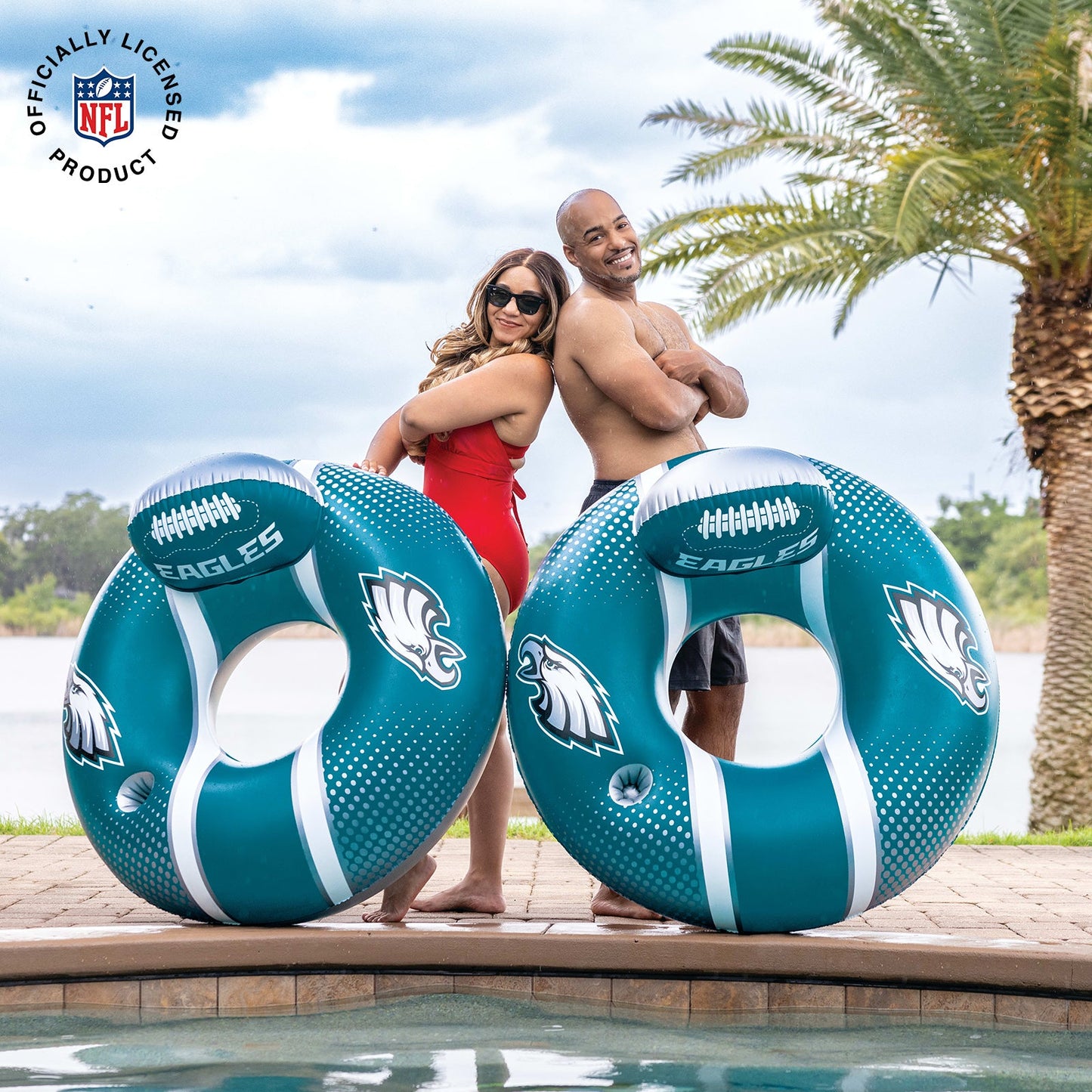 BigMouth Inc Philadelphia Eagles 42 in Pool Float with cupholder and backrest
