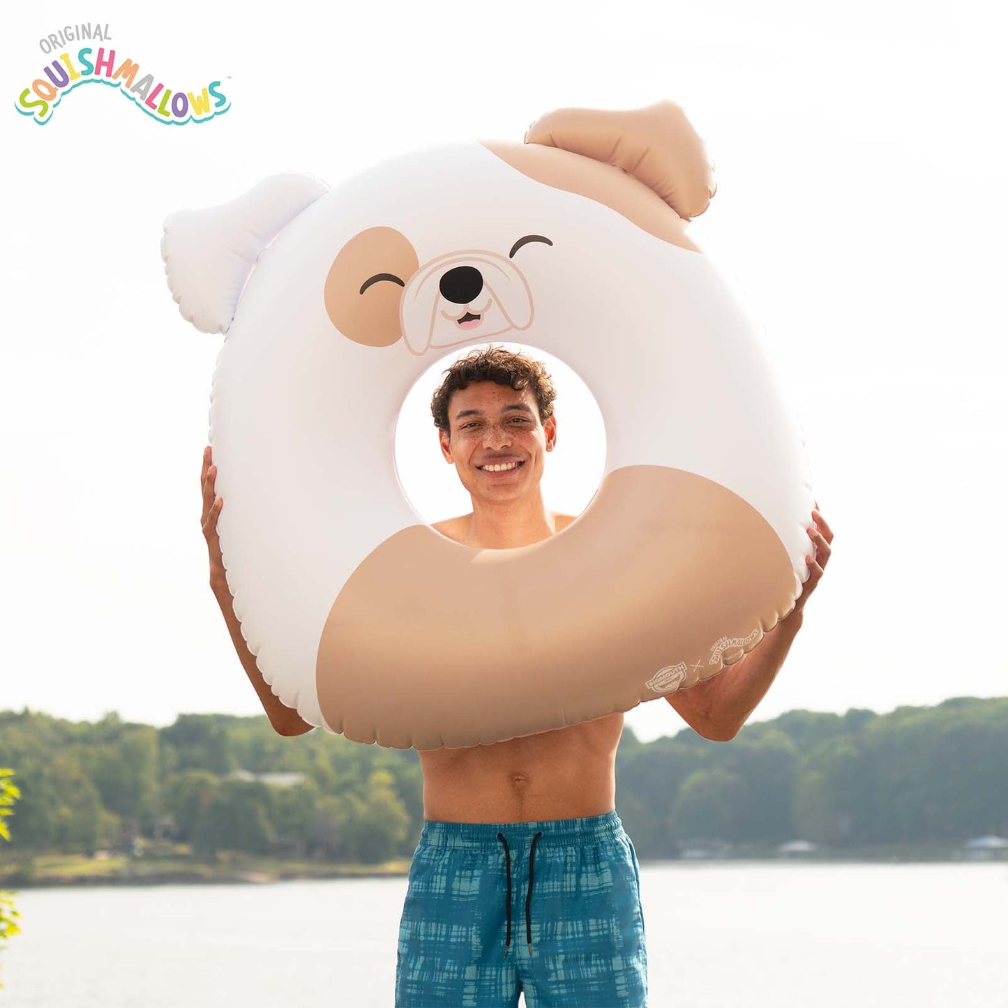 BigMouth Inc Squishmallows Brock the BullDog 36 in ring pool float