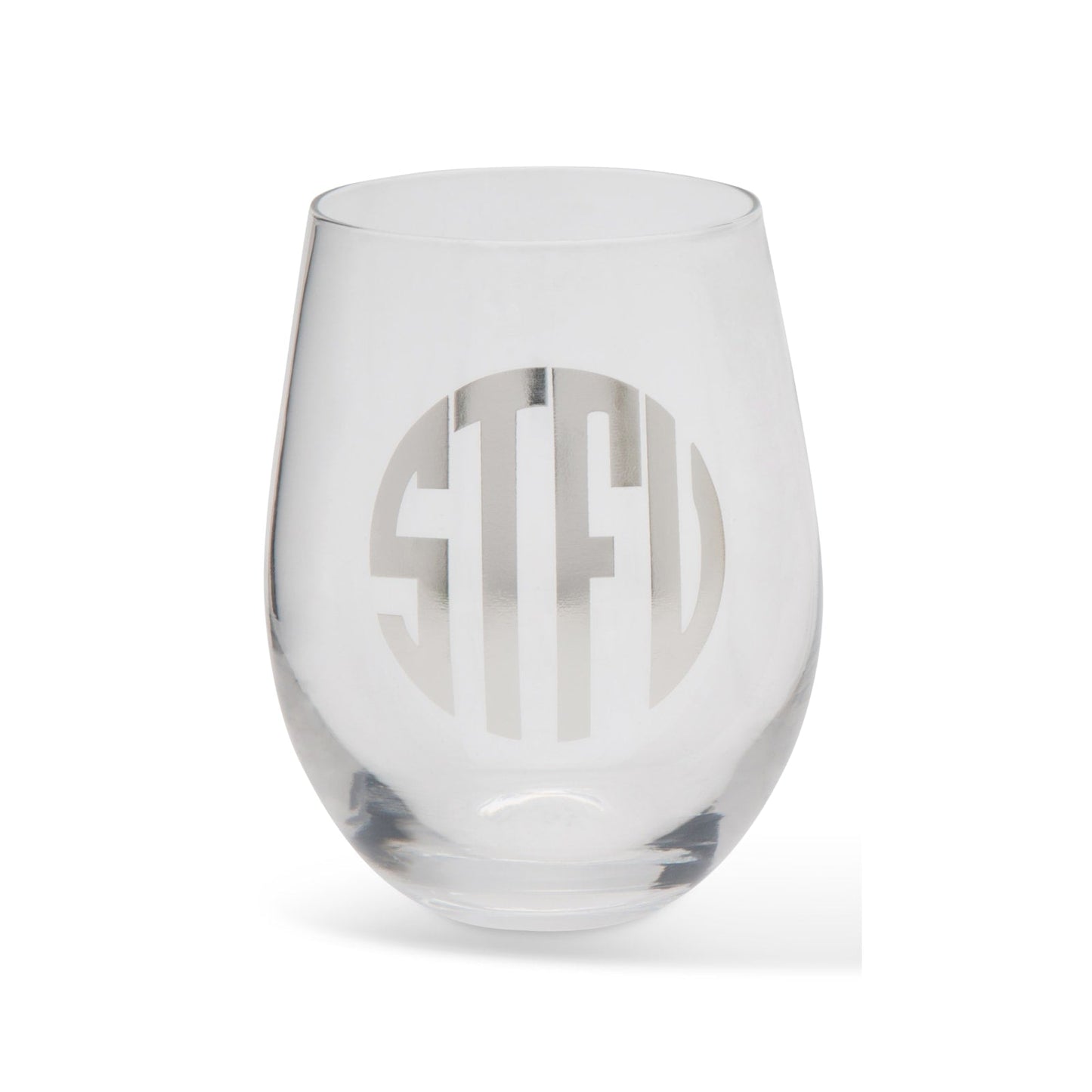 BigMouth Inc "What the....." Monogrammed Wine Glasses