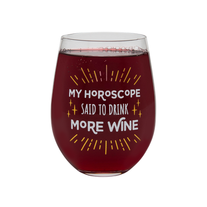BigMouth Inc Horoscope Reading Wine Glass