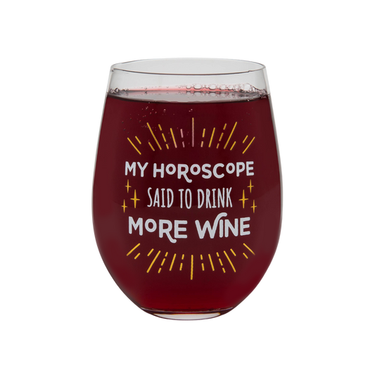 BigMouth Inc Horoscope Reading Wine Glass