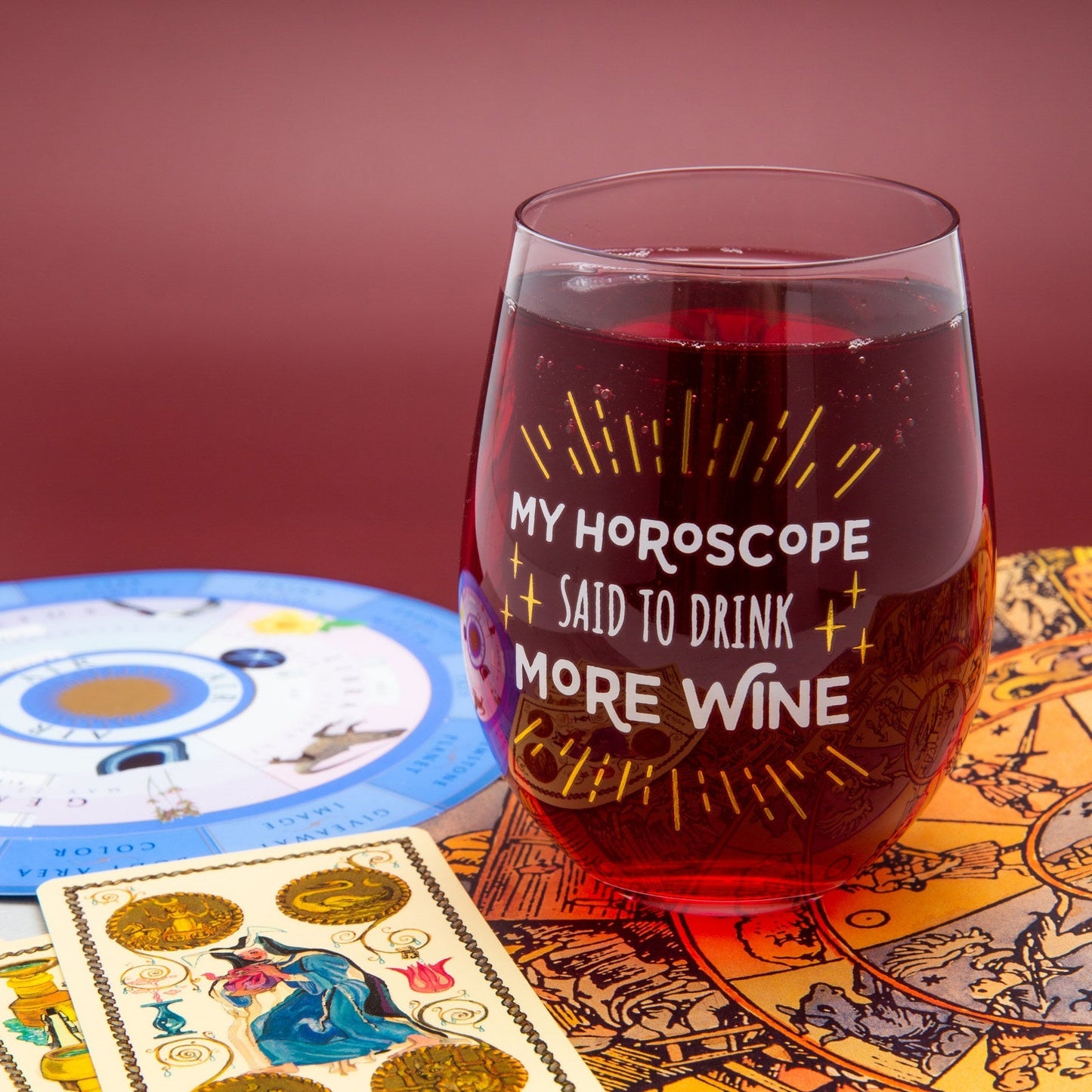 BigMouth Inc Horoscope Reading Wine Glass