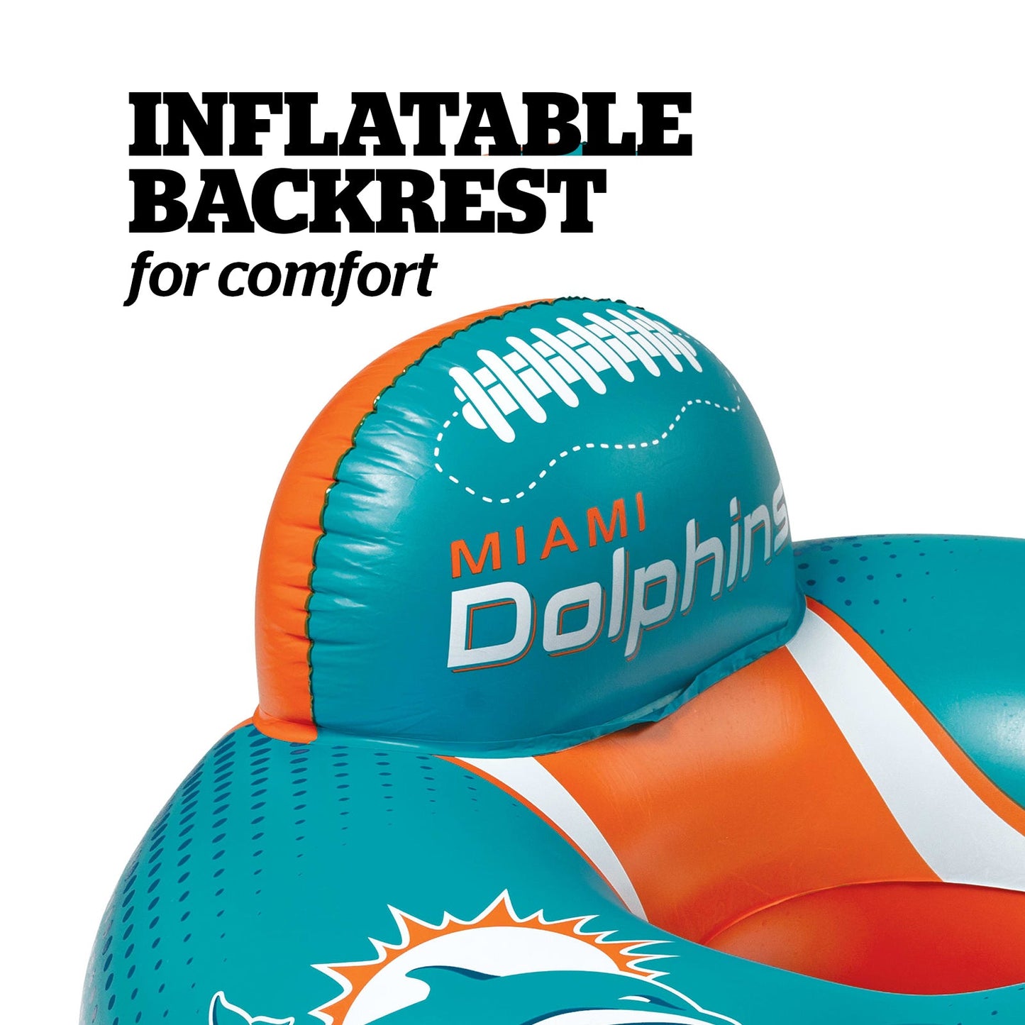 BigMouth Inc Miami Dolphins 42 in Pool Float with cupholer and backrest