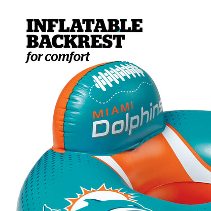 BigMouth Inc Miami Dolphins 42 in Pool Float with cupholer and backrest