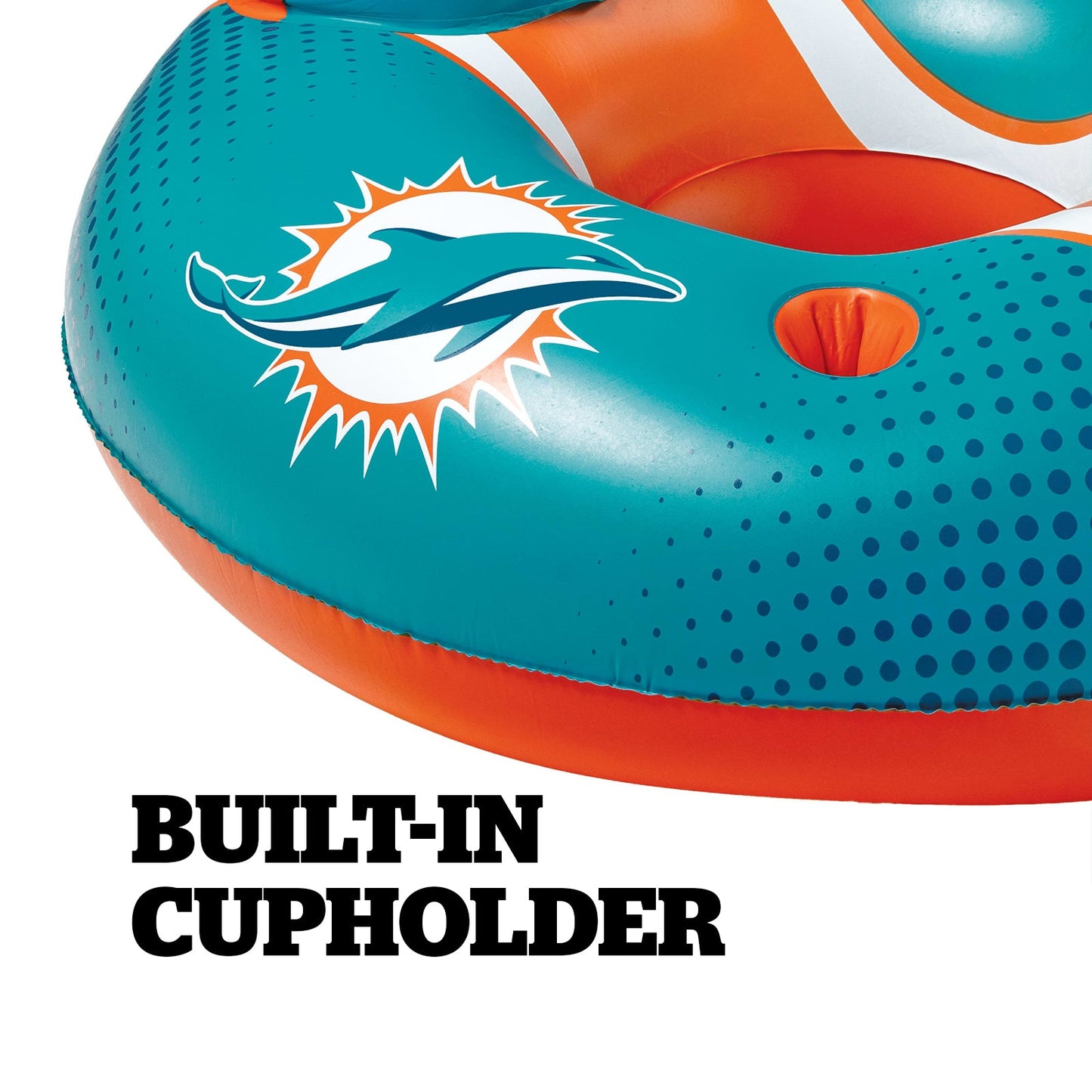 BigMouth Inc Miami Dolphins 42 in Pool Float with cupholer and backrest