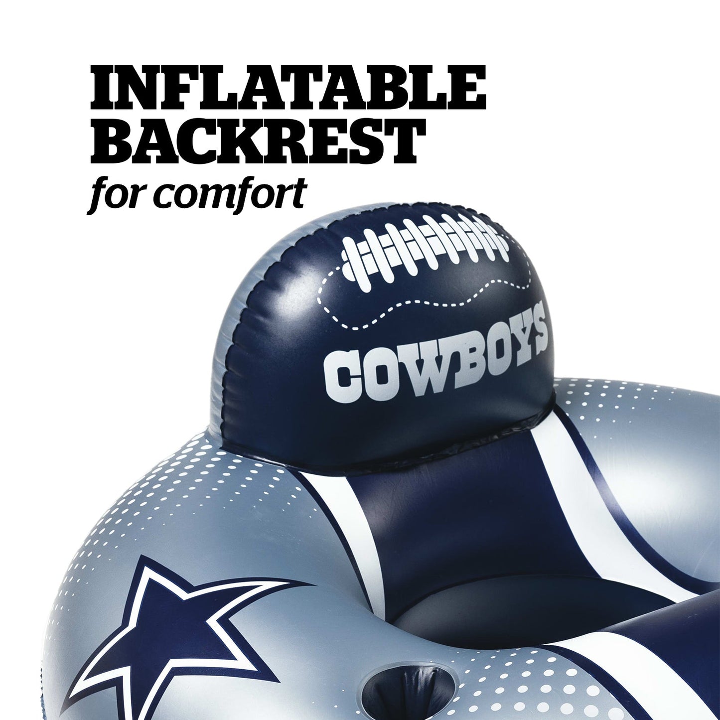BigMouth Inc Dallas Cowboys 42 in Pool Float with cupholder and backrest