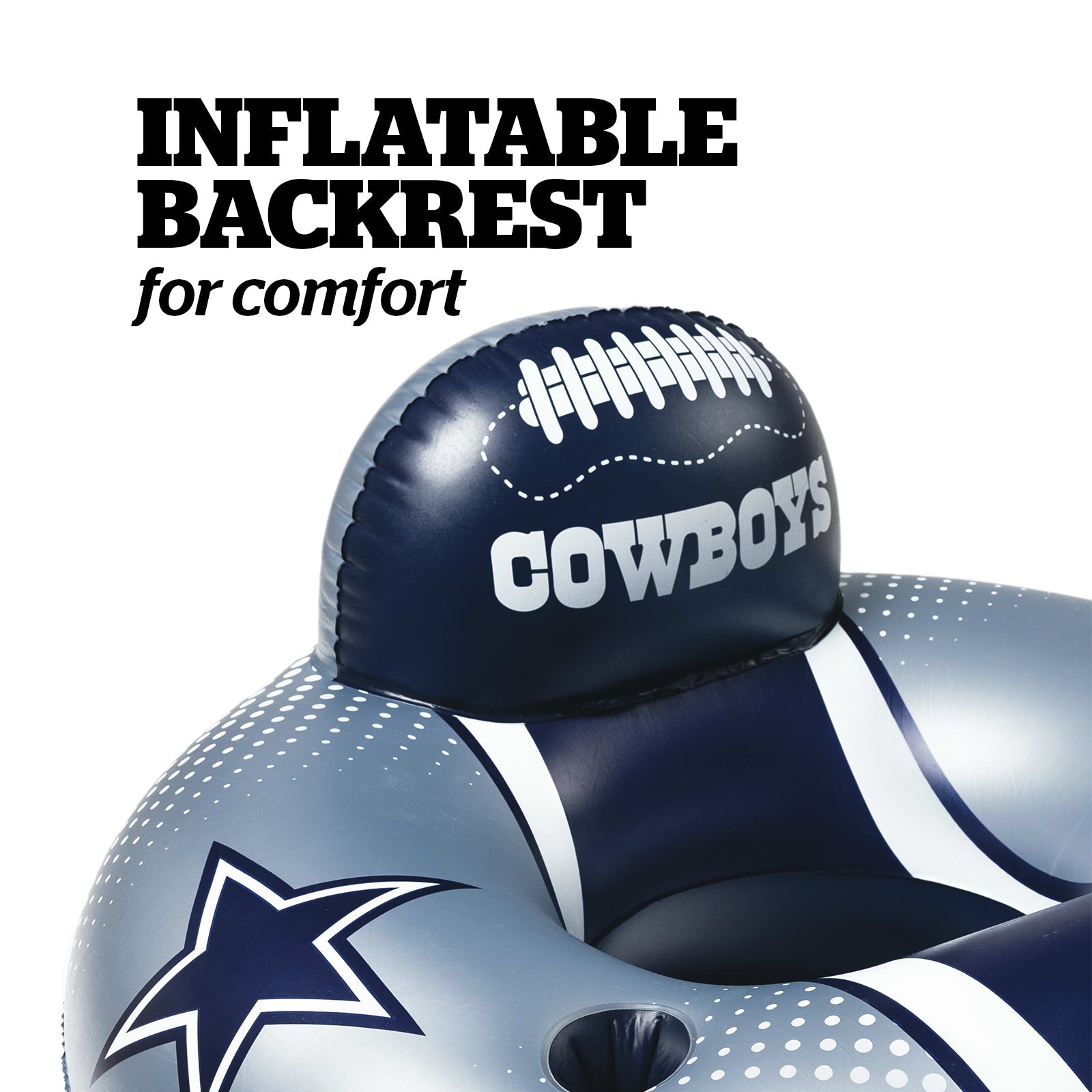 BigMouth Inc Dallas Cowboys 42 in Pool Float with cupholder and backrest