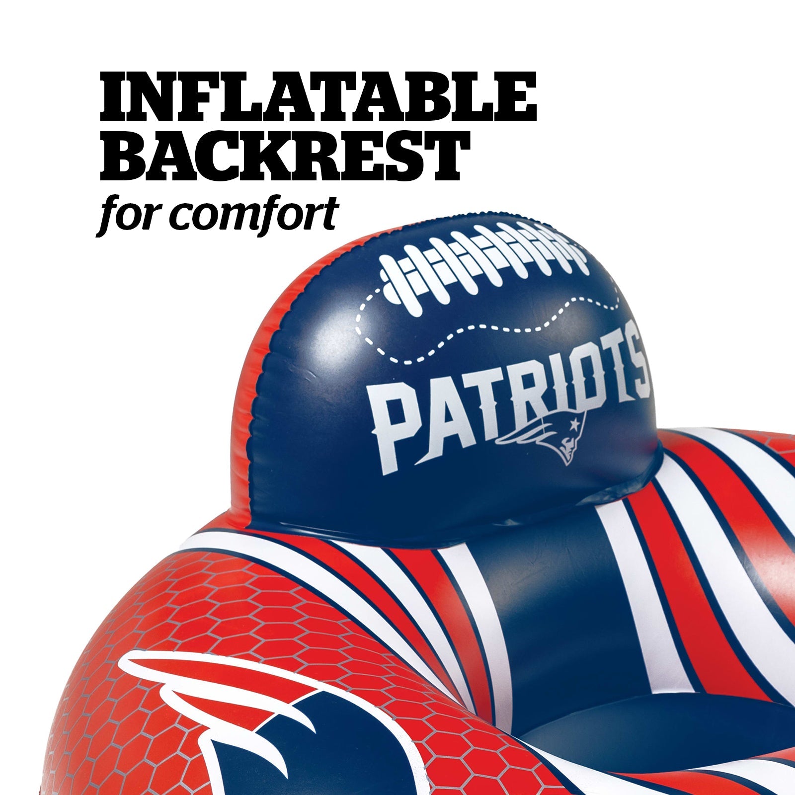 BigMouth Inc New England Patriots 42 in Pool Float with cupholder and backrest