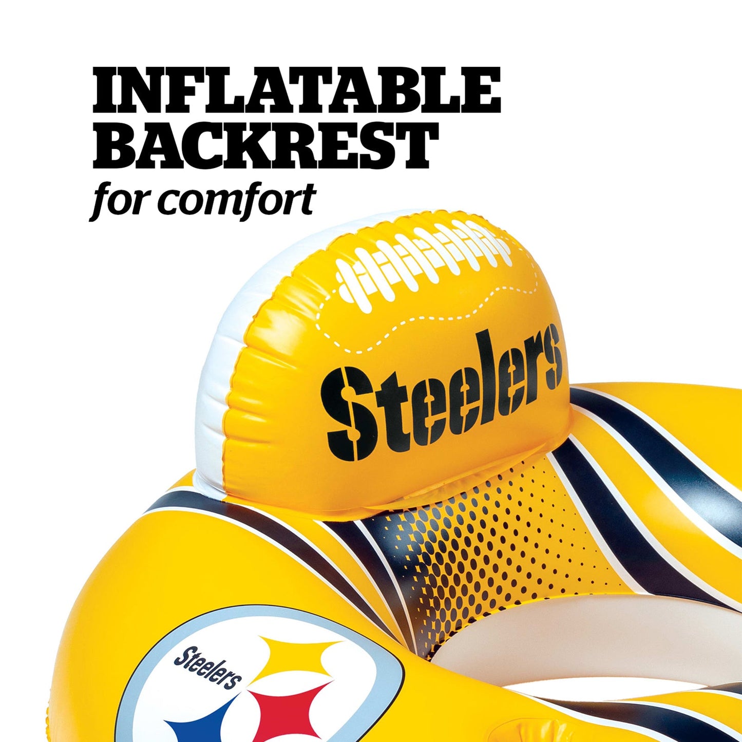 BigMouth Inc Pittsburgh Steelers 42 in Pool Float with cupholder and backrest