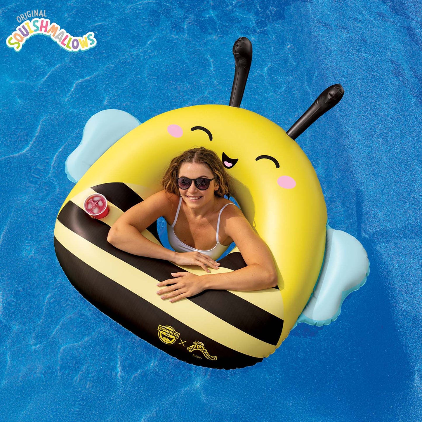 BigMouth Inc Squishmallows Sunny the Bee 42 inch pool float with cupholder