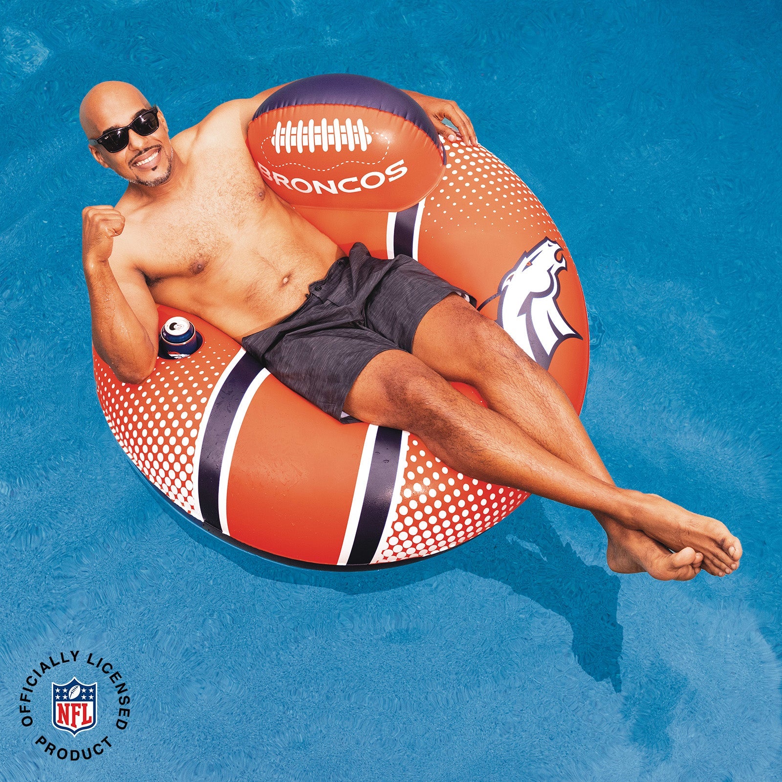 BigMouth Inc Denver Broncos  42 in Pool Float with cupholder and backrest