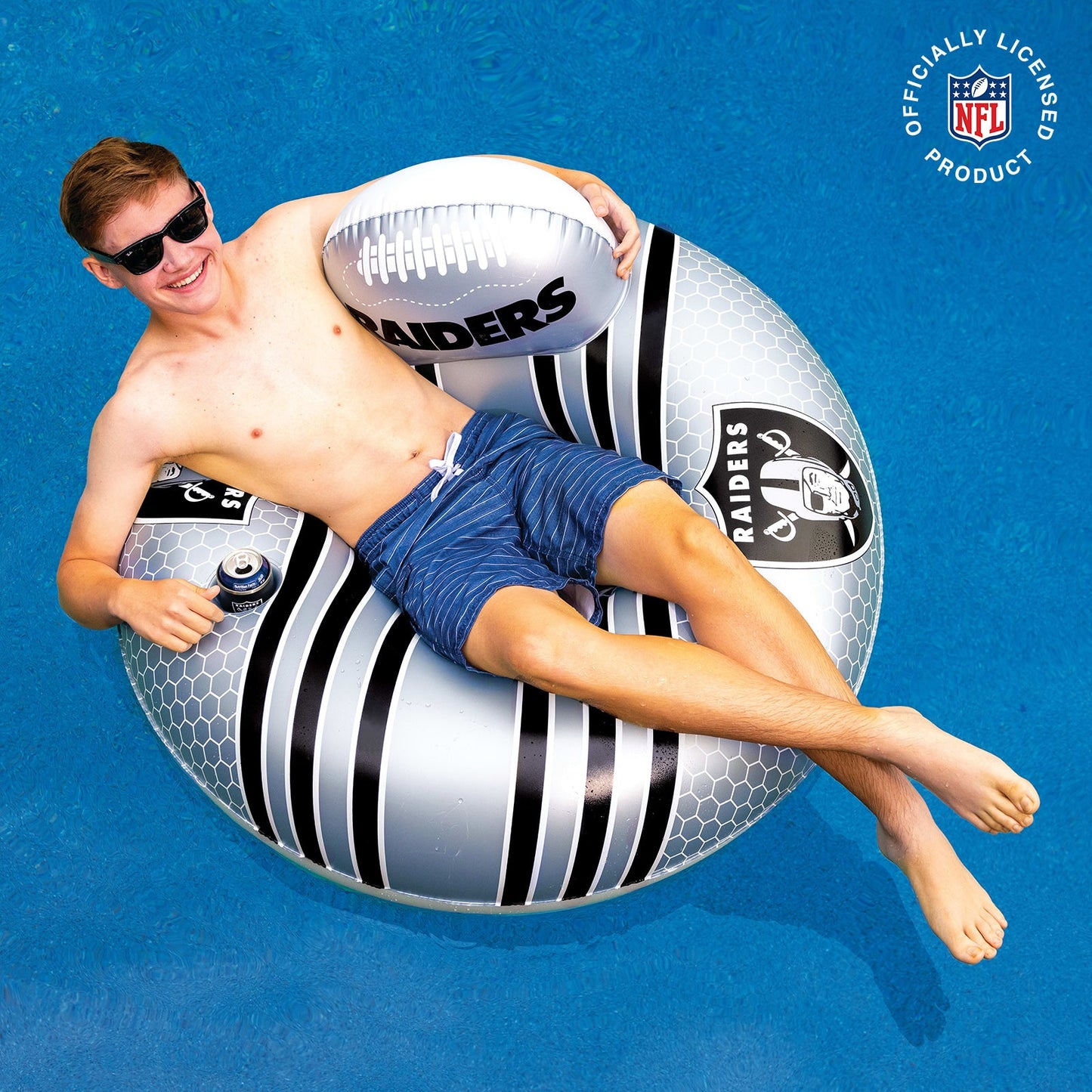 BigMouth Inc Las Vegas Raiders 42 in Pool Float with cupholder and backrest