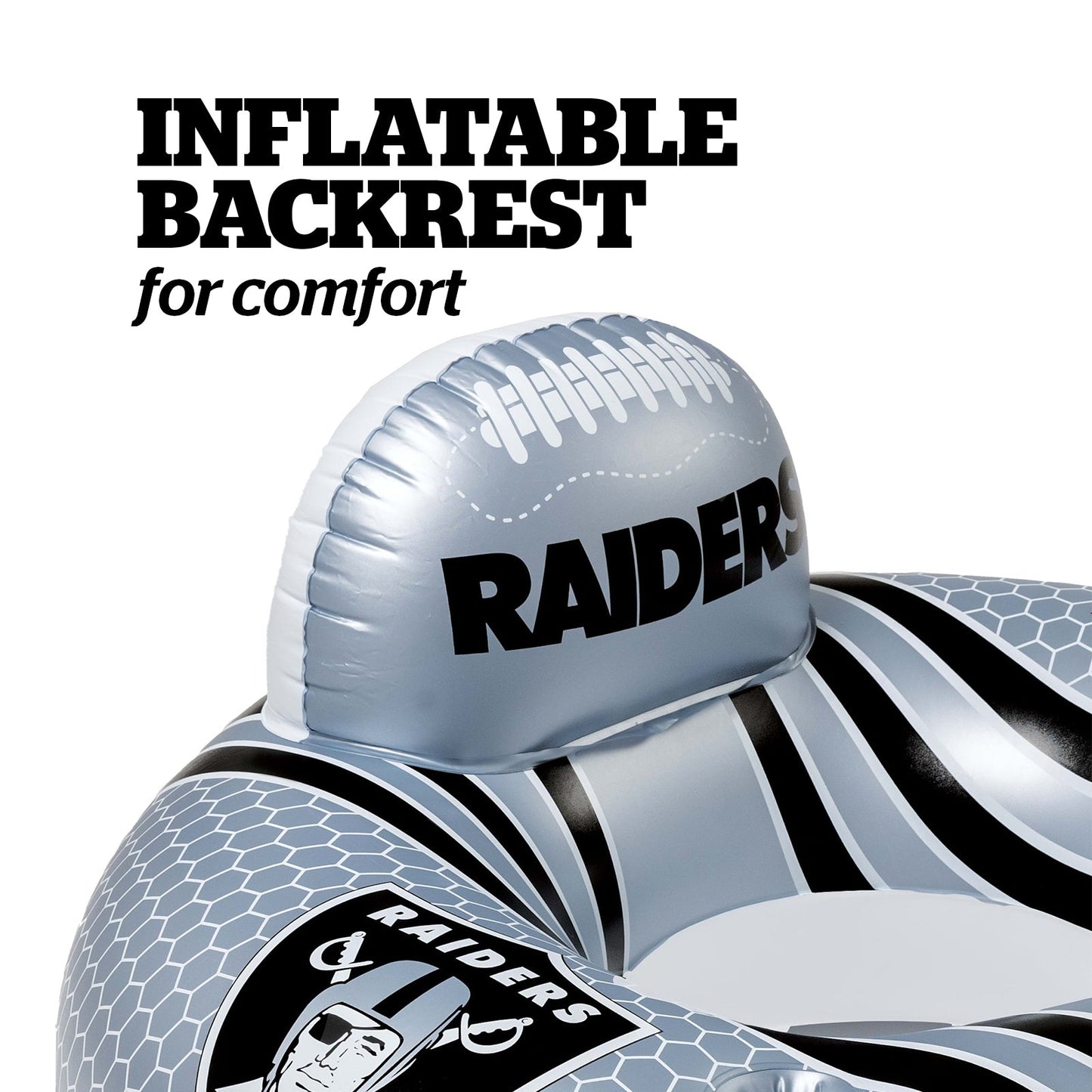 BigMouth Inc Las Vegas Raiders 42 in Pool Float with cupholder and backrest