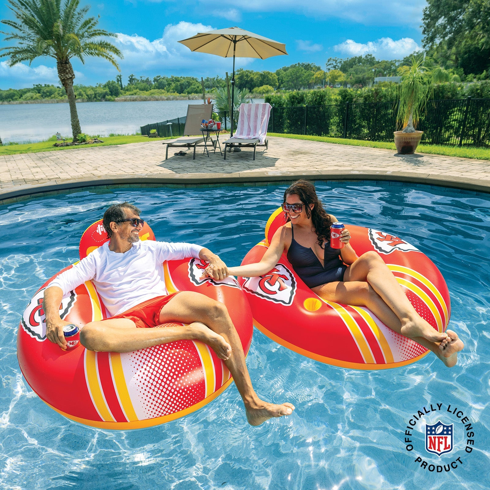 BigMouth Inc Kansas City Chiefs 42 in Pool Float with cupholder and backrest