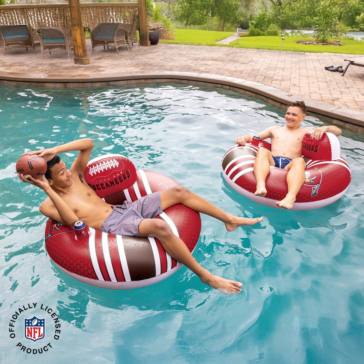BigMouth Inc Tampa Bay Buccaneers 42 in Pool Float with cupholder and backrest