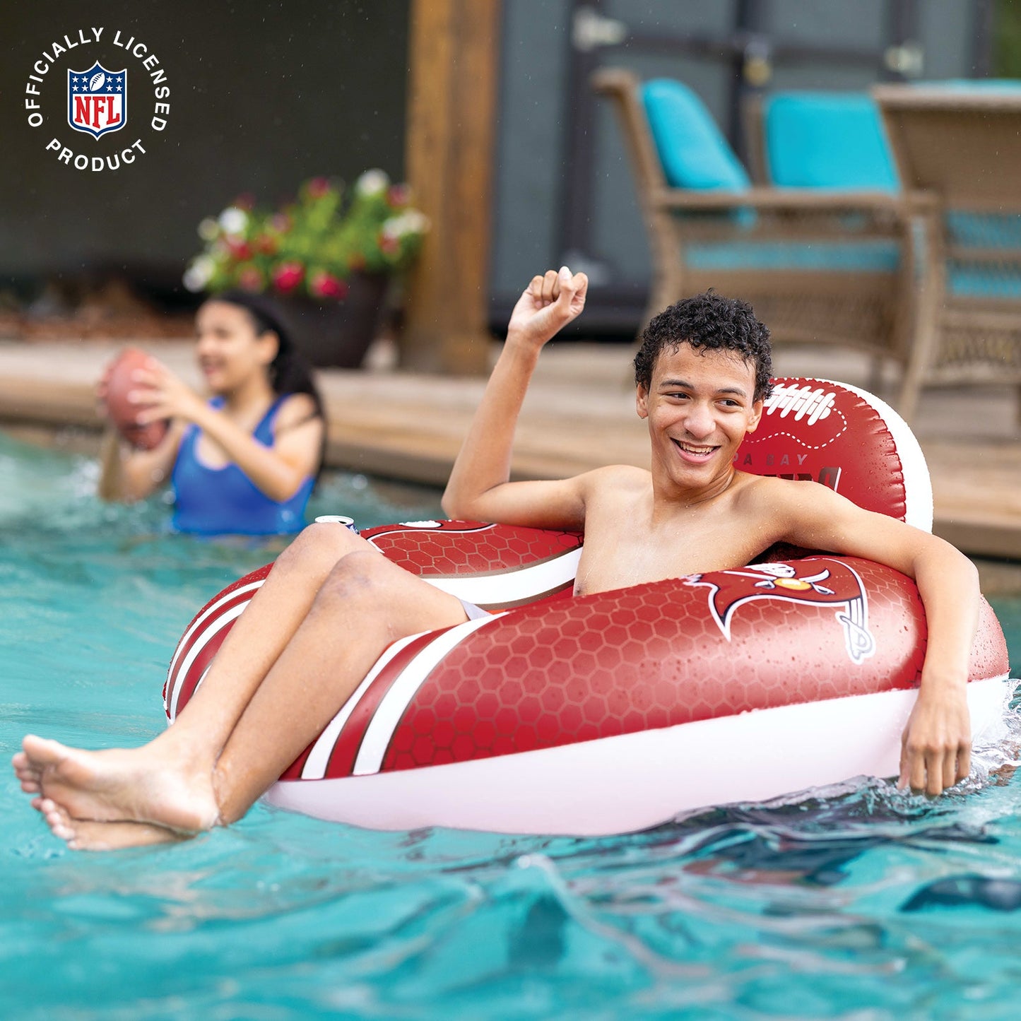 BigMouth Inc Tampa Bay Buccaneers 42 in Pool Float with cupholder and backrest