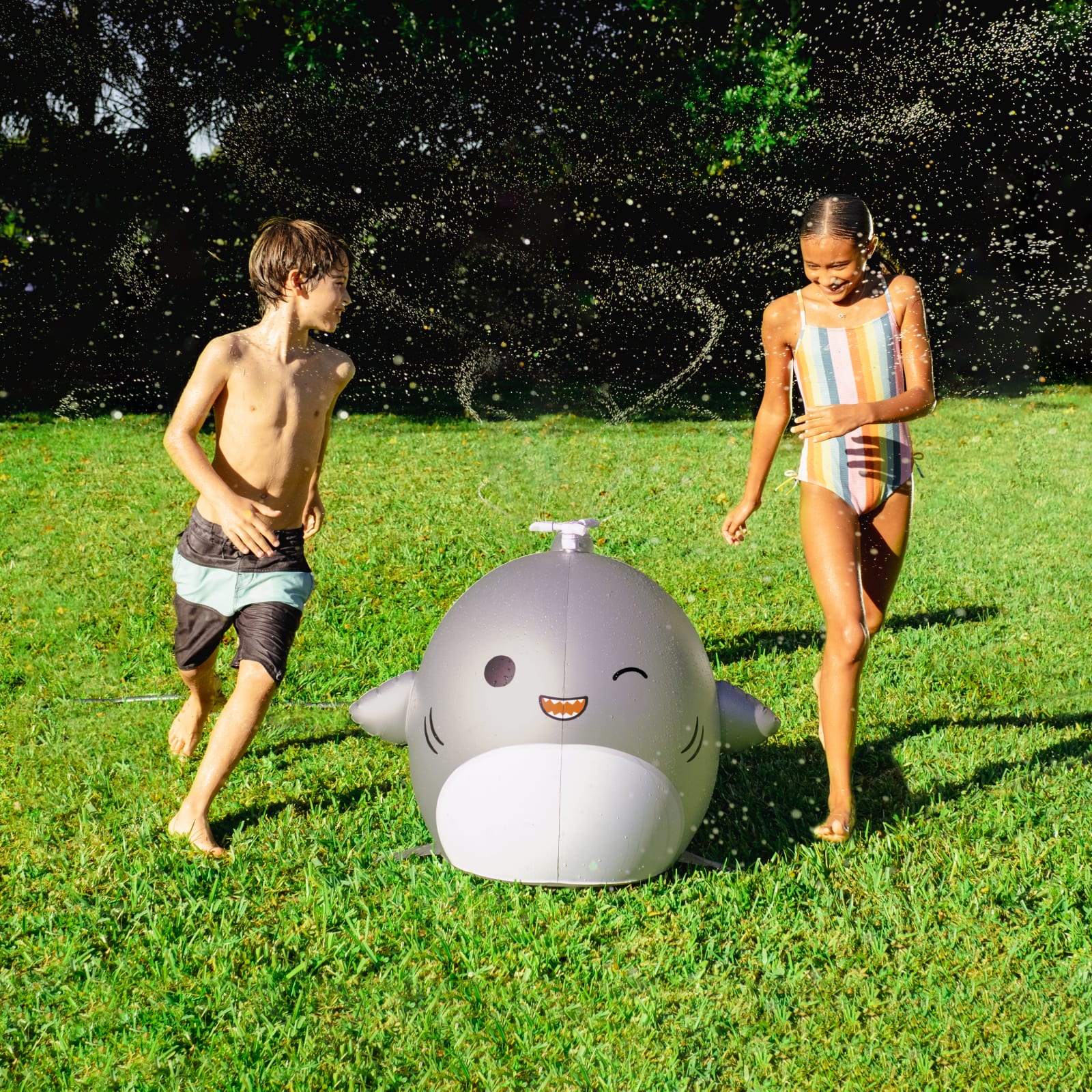 BigMouth Inc BigMouth x Squishmallows Gordon the Shark Mini Backyard Sprinkler